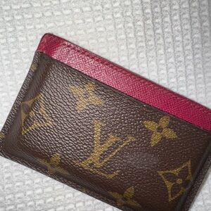 Louis Vuitton Brown and Pink Card Holder